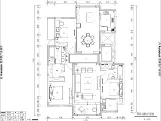 欧式三室两厅180m²施工图CAD图纸下载