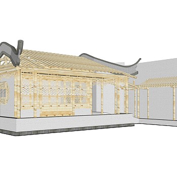 中式古建殿宇草图大师模型，古建殿宇sketchup模型免费下载