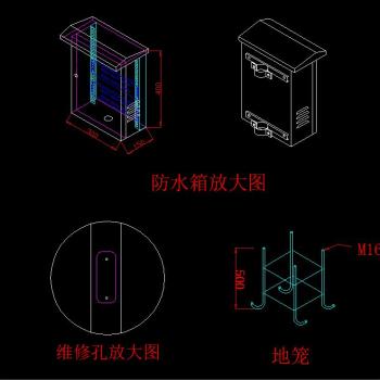 原创监控立杆CAD大样图纸设计，监控立杆施工图集下载