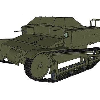 苏联T-27轻型坦克sketchup模型，坦克SU模型下载