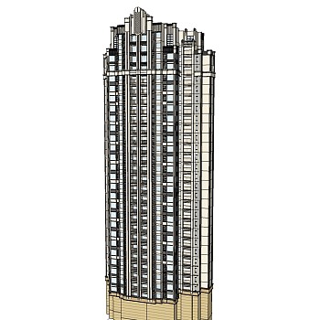 欧式住宅楼草图大师模型，住宅楼su模型下载