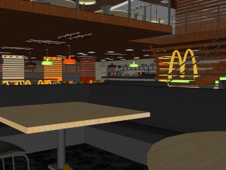 美式麦当劳快餐厅免费su模型下载.