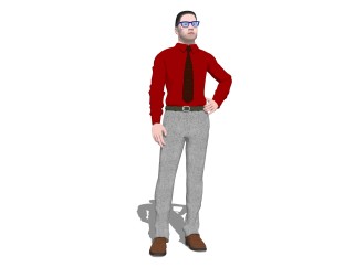 3D人物男人草图大师模型，人物su模型下载
