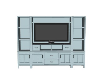 现代装饰柜电视柜sketchup模型，柜子草图大师模型下载
