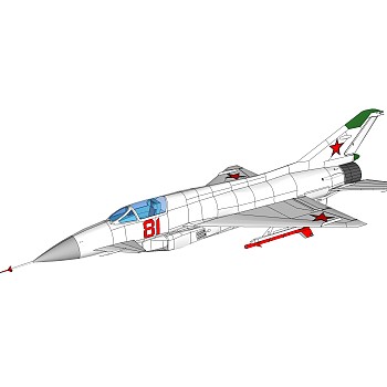 现代苏联米格战斗机草图大师模型，米格战斗机sketchup模型下载