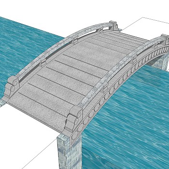 拱桥草图大师模型下载，sketchup拱桥模型分享