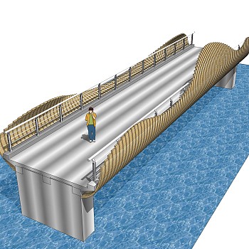 现代桥梁草图大师模型下载，sketchup桥梁su模型分享