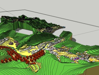 山地场地草图大师模型，山地sketchup模型