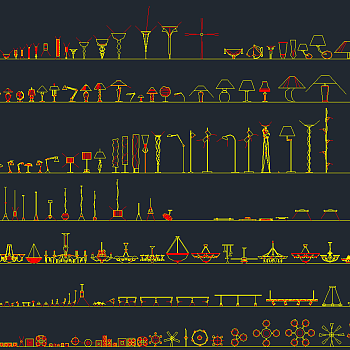 常用灯具CAD图纸集合，灯具CAD建筑图纸下载