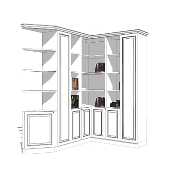 现代简约储物柜草图大师模型，储物柜SKP模型下载