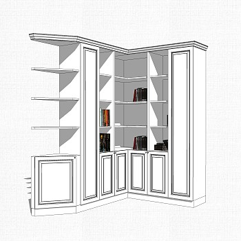 现代简约储物柜草图大师模型，储物柜SKP模型下载