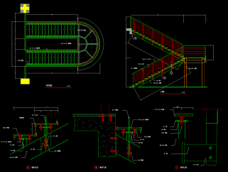 转楼梯CAD大样节点图库，楼梯CAD节点图下载
