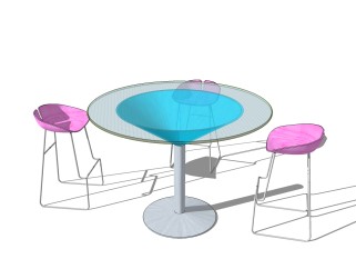 现代玻璃吧台吧台椅免费su模型，现代吧台椅子草图大师模型下载