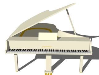 现代钢琴草图大师模型，钢琴SKB文件下载