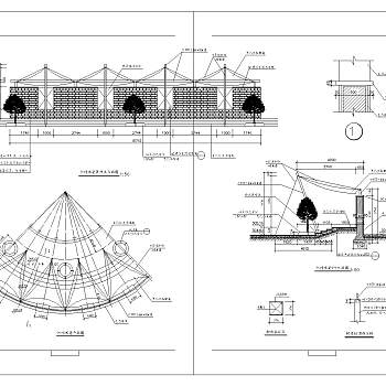 景观亭cad工程图纸免费下载