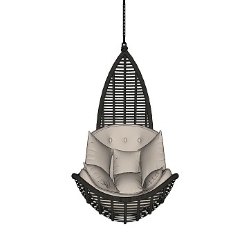 现代时尚吊椅草图大师模型，吊椅su模型下载