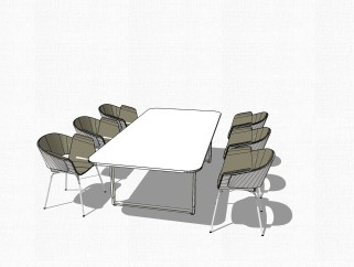 会议桌草图大师模型，会议桌sketchup模型，会议桌su素材下载