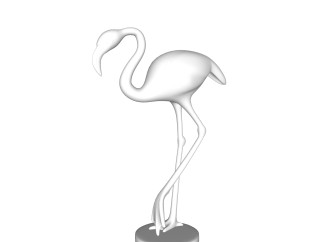 现代火烈鸟雕塑su模型,摆件草图大师模型下载
