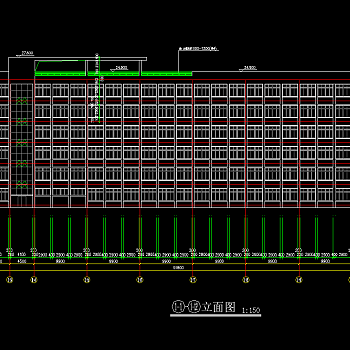 学院教学办公楼建筑施工图，教学楼CAD施工图纸下载