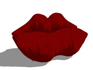 现代唇形双人沙发SU模型下载，沙发草图大师模型