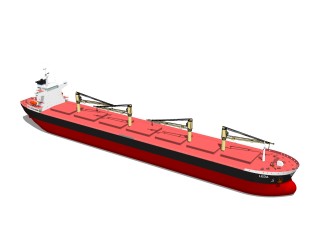 现代大型货轮草图大师模型，货轮skp模型下载