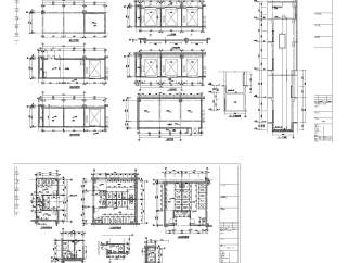 四层超市建筑施工图设计,购物中心平立剖CAD图纸下载