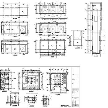 四层超市建筑施工图设计,购物中心平立剖CAD图纸下载