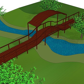 拱桥草图大师模型下载，sketchup拱桥模型分享