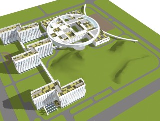 现代市医院sketchup模型下载，医院草图大师模型