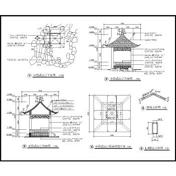 福建中国式凉亭施工详图施工图免费下载