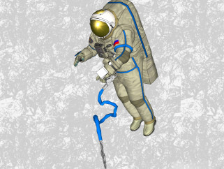 现代宇宙航天员草图大师模型，人物su模型下载