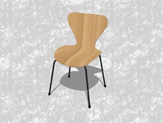 现代实木椅su模型， 椅子草图大师模型下载