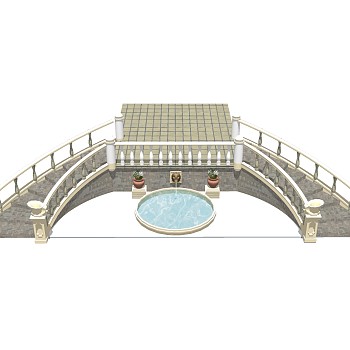 欧式户外楼梯草图大师模型，户外楼梯sketchup模型免费下载