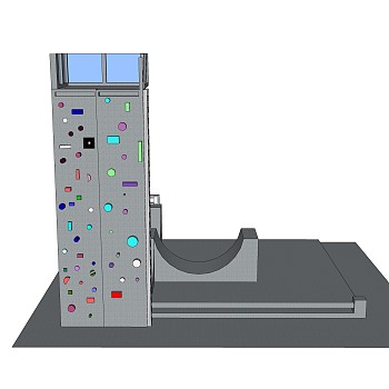 现代攀岩墙SU模型，攀岩墙SKB文件下载