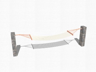 现代绳网吊床草图大师模型，吊床su模型下载