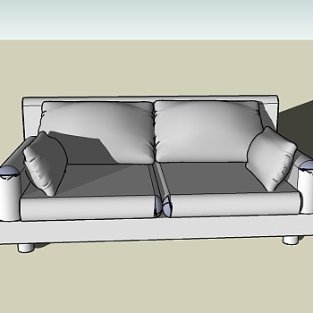 现代简约双人沙发SU模型下载，沙发草图大师模型