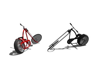 现代自行车免费su模型，自行车sketchup模型，自行车su素材下载