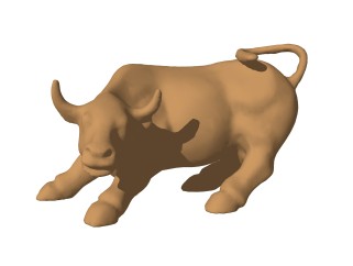 现代牛雕塑草图大师模型，牛雕塑su模型下载