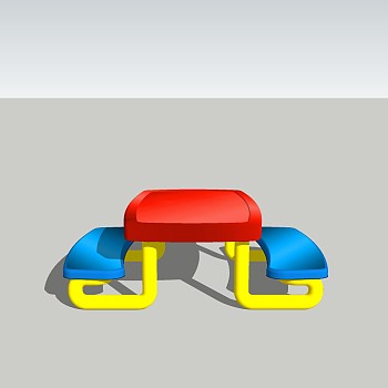 现代儿童桌椅su模型，儿童桌椅草图大师模型下载