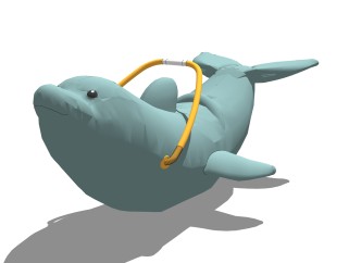 现代鲸鱼摇椅玩具草图大师模型，玩具su模型下载