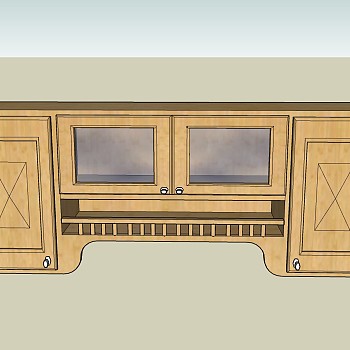 新中式风格储物柜草图大师模型，储物柜sketchup模型下载