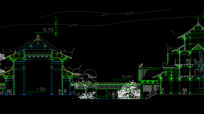 安昌寺CAD施工图，寺庙CAD建筑图纸下载
