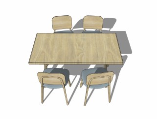 北欧餐桌椅草图大师模型，餐桌椅sketchup模型下载