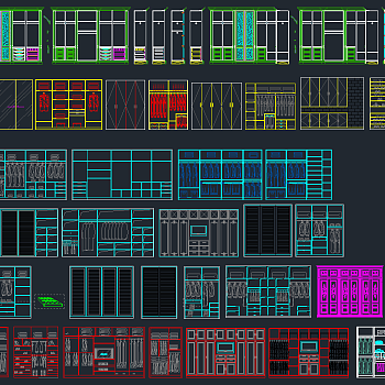 定制衣柜CAD图库，衣柜CAD图纸下载