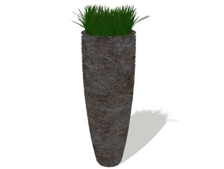 现代植物盆栽草图大师模型,植物盆栽sketchup模型下载