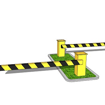 现代车行道闸su模型下载、车行道闸草图大师模型下载