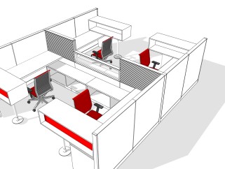 现代办公椅草图大师模型，办公椅SU模型下载