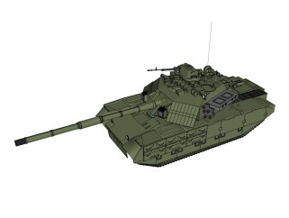 乌克兰T-84堡垒主战坦克草图大师模型，坦克SU模型下载