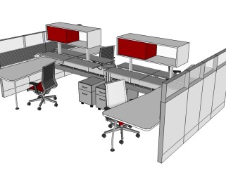 代办公桌草图大师模型，办公桌su模型下载