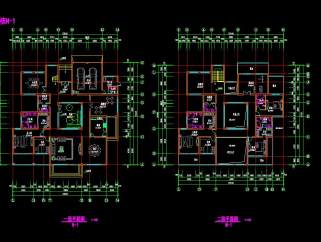 十几套别墅建筑施工图设计，别墅CAD工程图下载